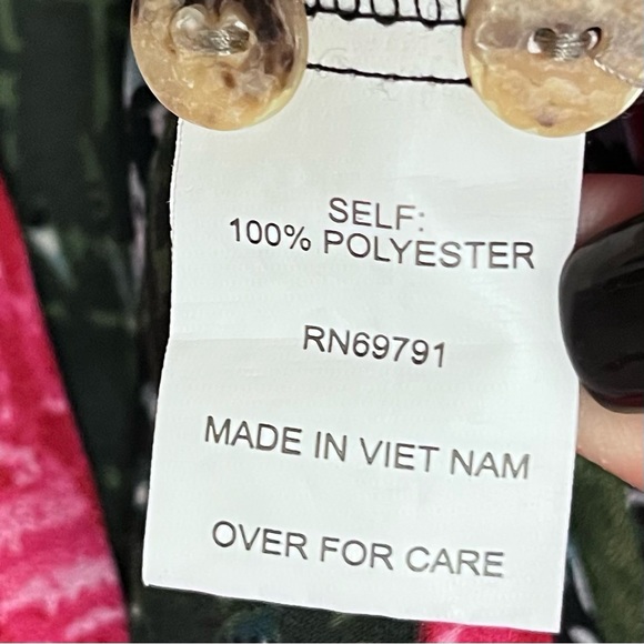 Fig & Flower Women’s Floral Print Hi-low Popover Tunic Small Longline Red Black - Picture 11 of 11